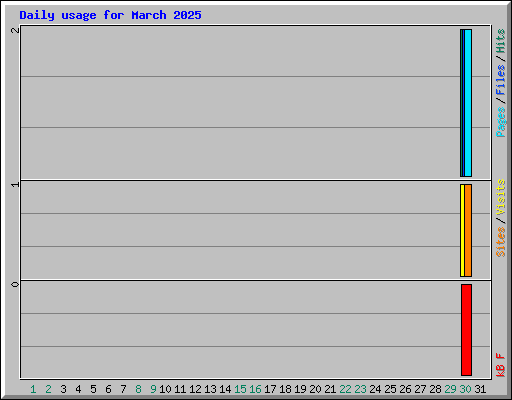 Daily usage for March 2025