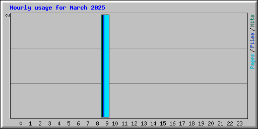Hourly usage for March 2025